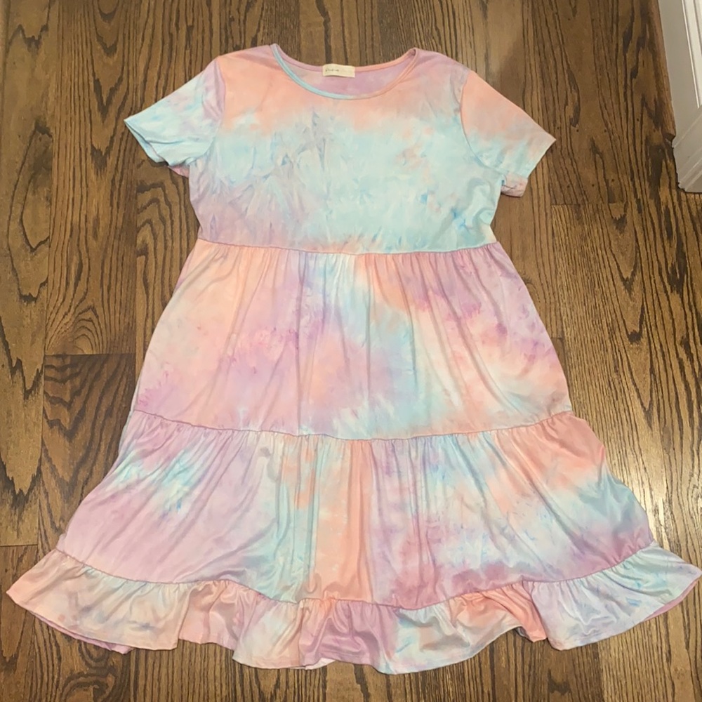 Perfect Peach Pastel Tie-Dye Women's Dress XL